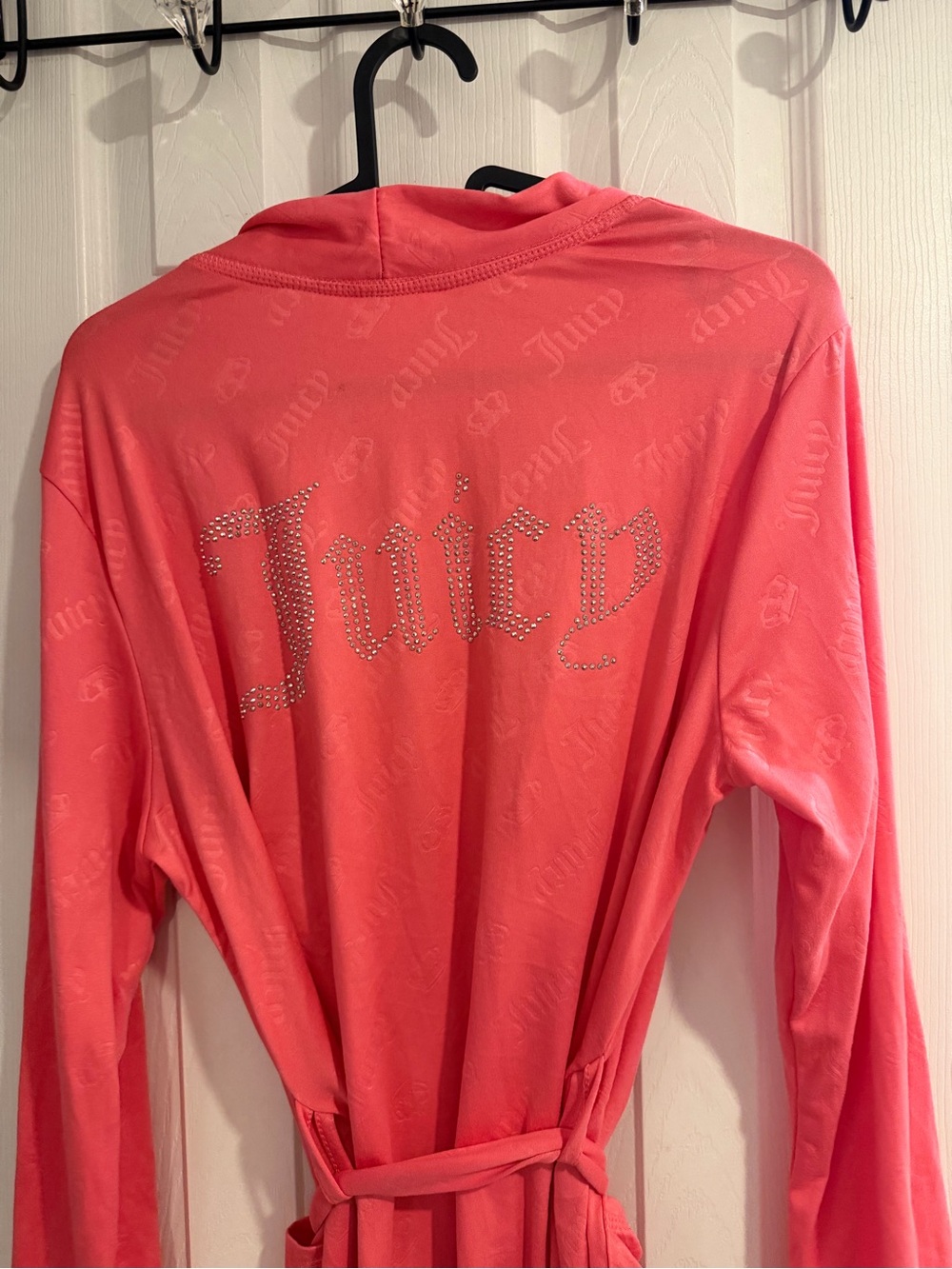 Juicy Couture Coral Robe with Tie-Waist - Picture 3 of 6